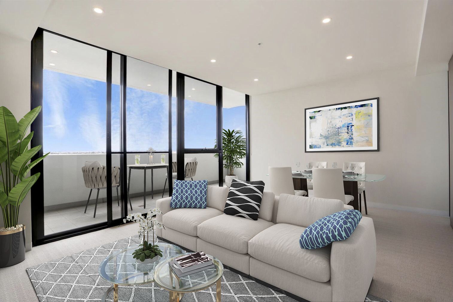 Spacious and light filled living at The Marque