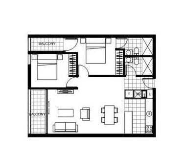 Two bedroom living with City Views