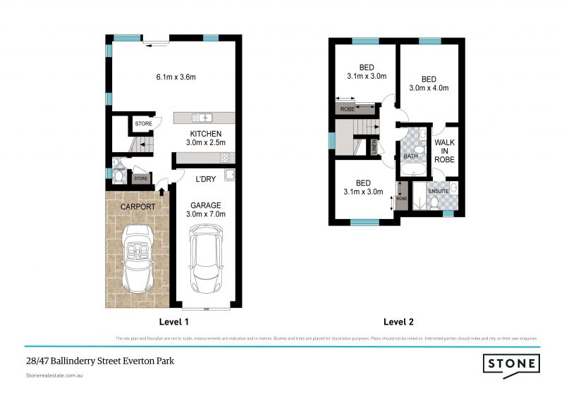 Near new townhome - rare double car accommodation