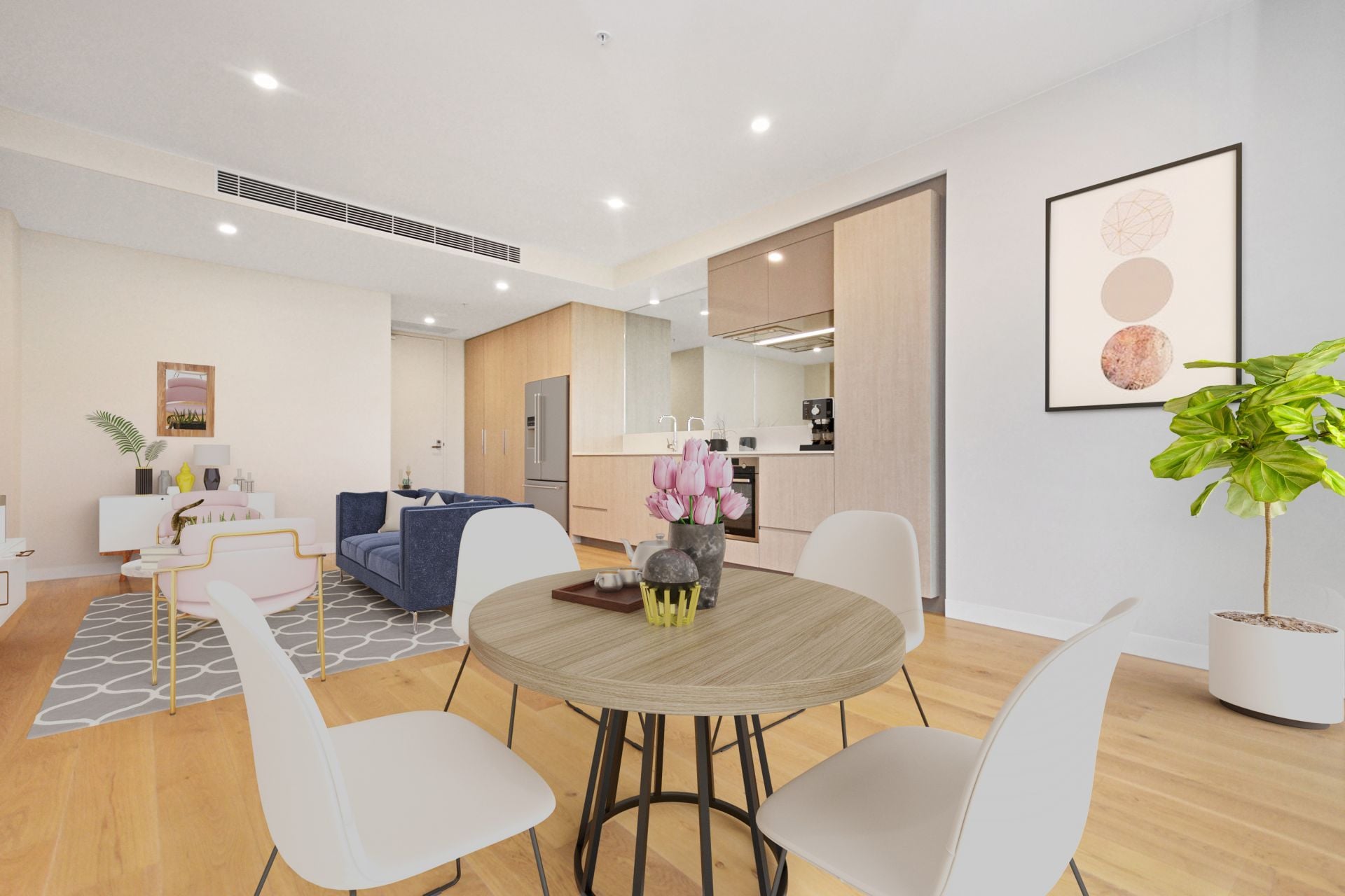 Spacious and light filled living at The Marque