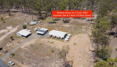 MODERN HOME ON 5 ACRES WITH GRANNY FLAT,  6 BAYS OF SHED SPACE + SOLAR!