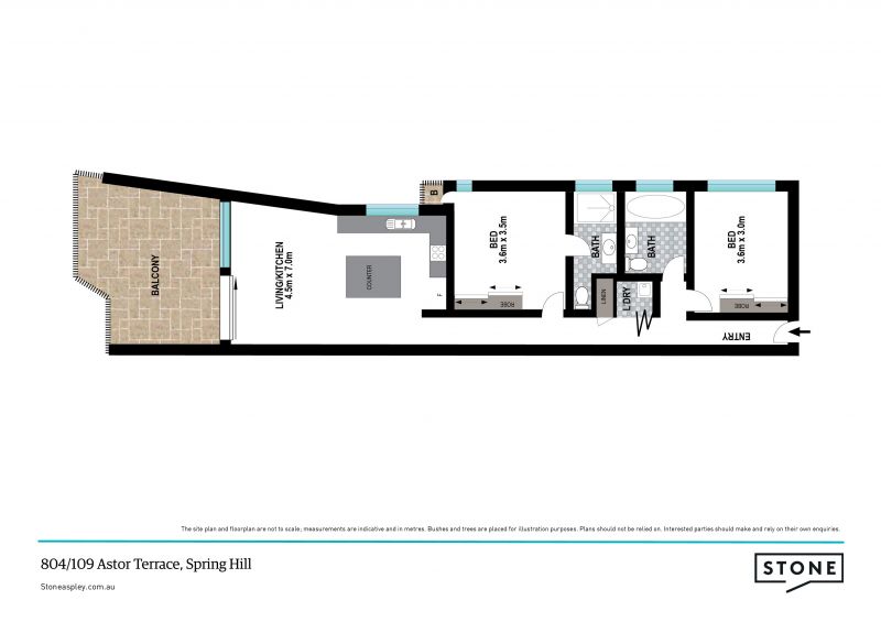 Furnished apartment with views across the city and the valley.