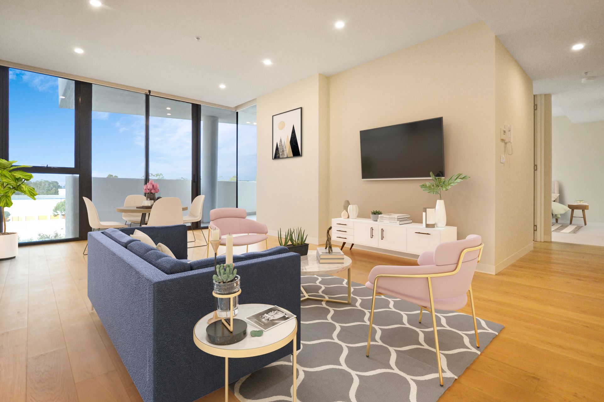 Spacious and light filled living at The Marque