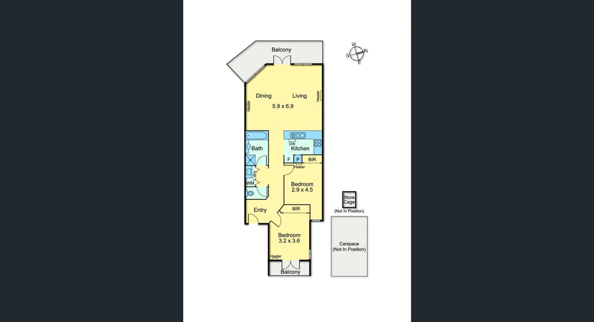 Expansive living area and two balconies!