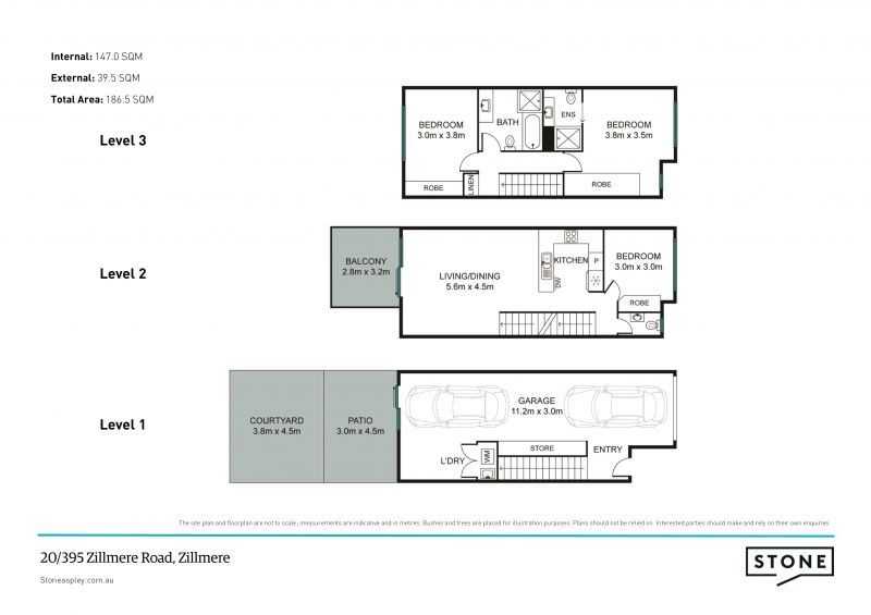 Colossal 186sqm tri-level townhouse