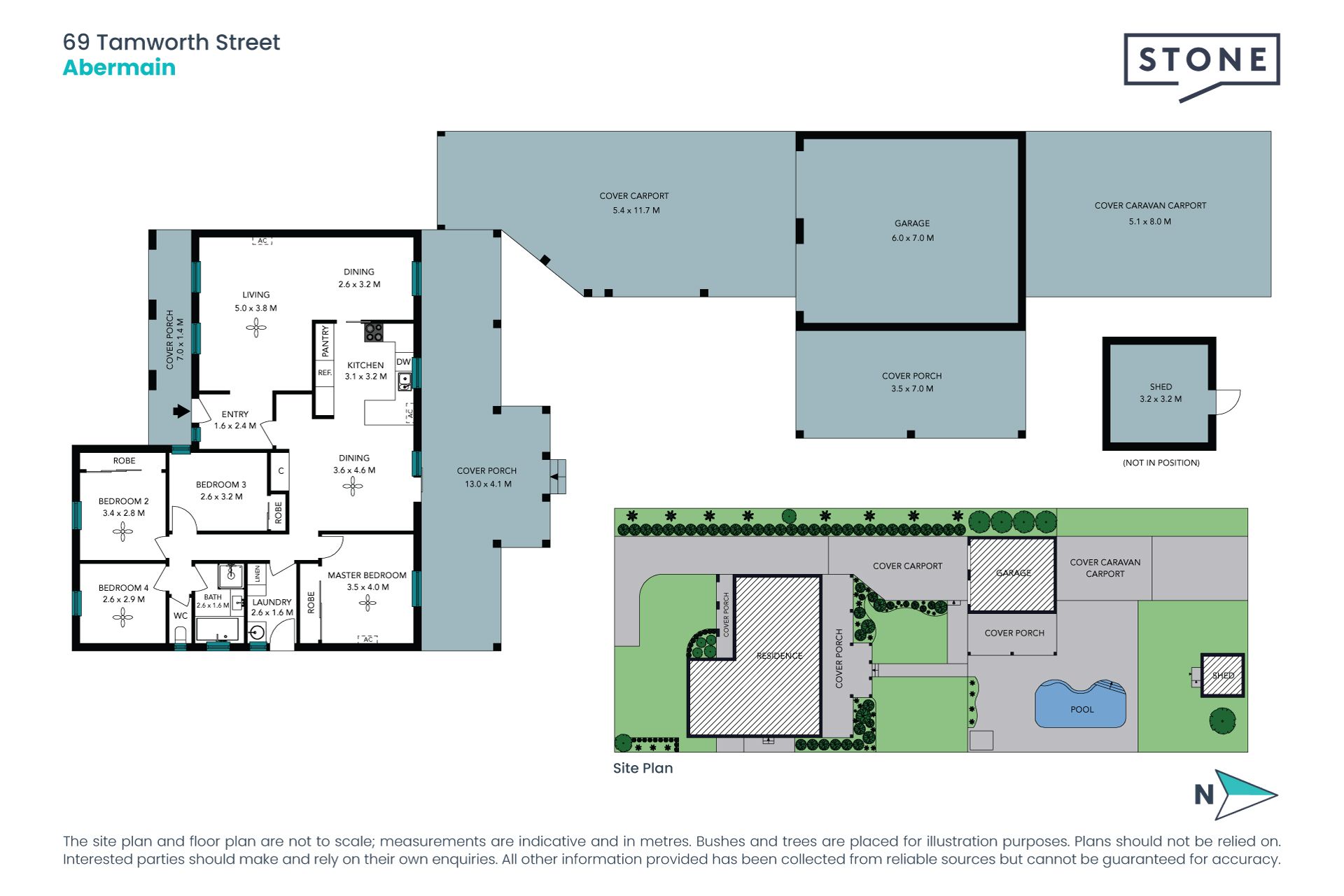 Resort style home base with covered caravan storage