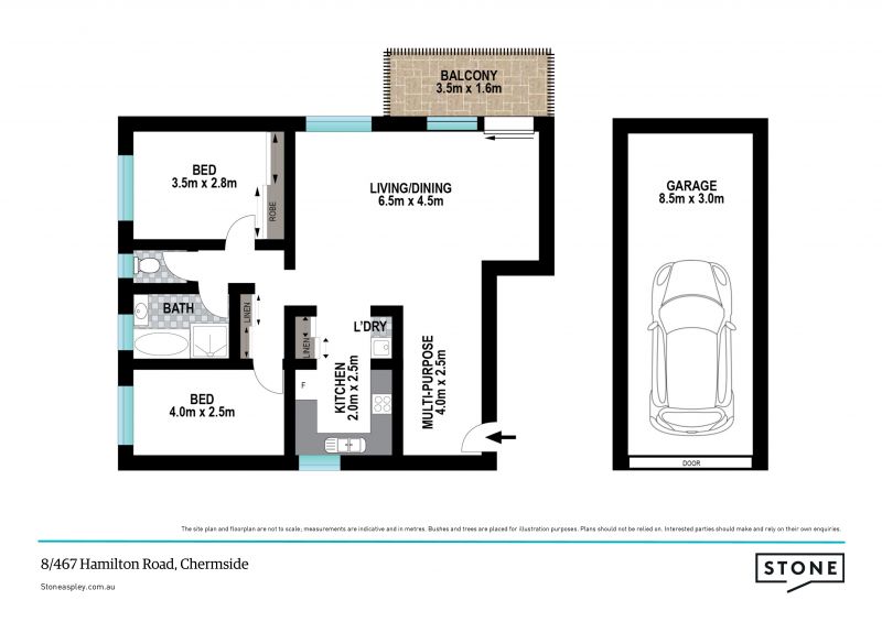 Oversized light-filled unit with new paint and timber flooring.