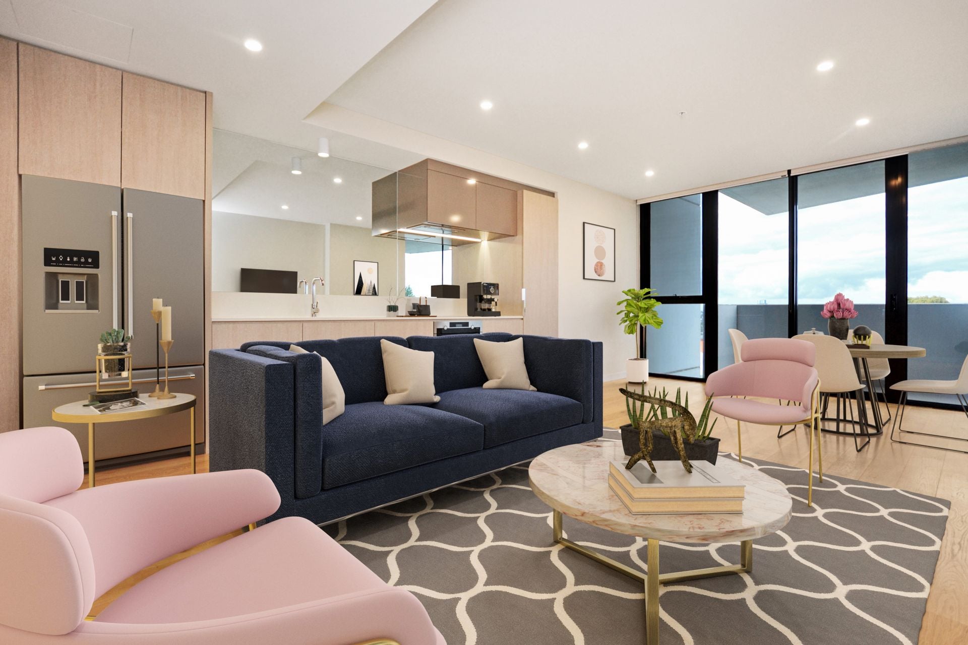 Spacious and light filled living at The Marque