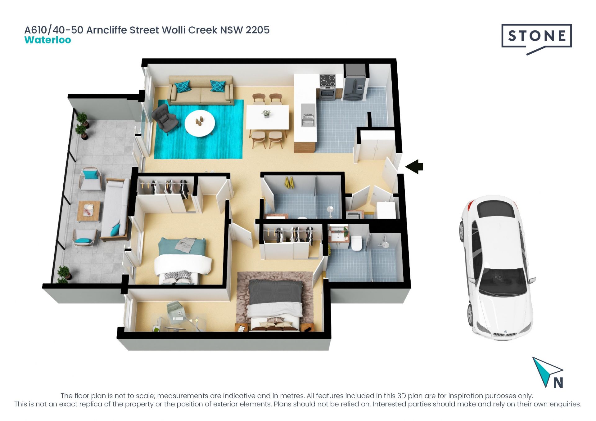 Modern Large & North-West Facing Two Bedroom Apartment !