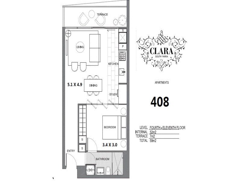 408/1 Clara Street SOUTH YARRA, South Yarra - Thumbnail 3