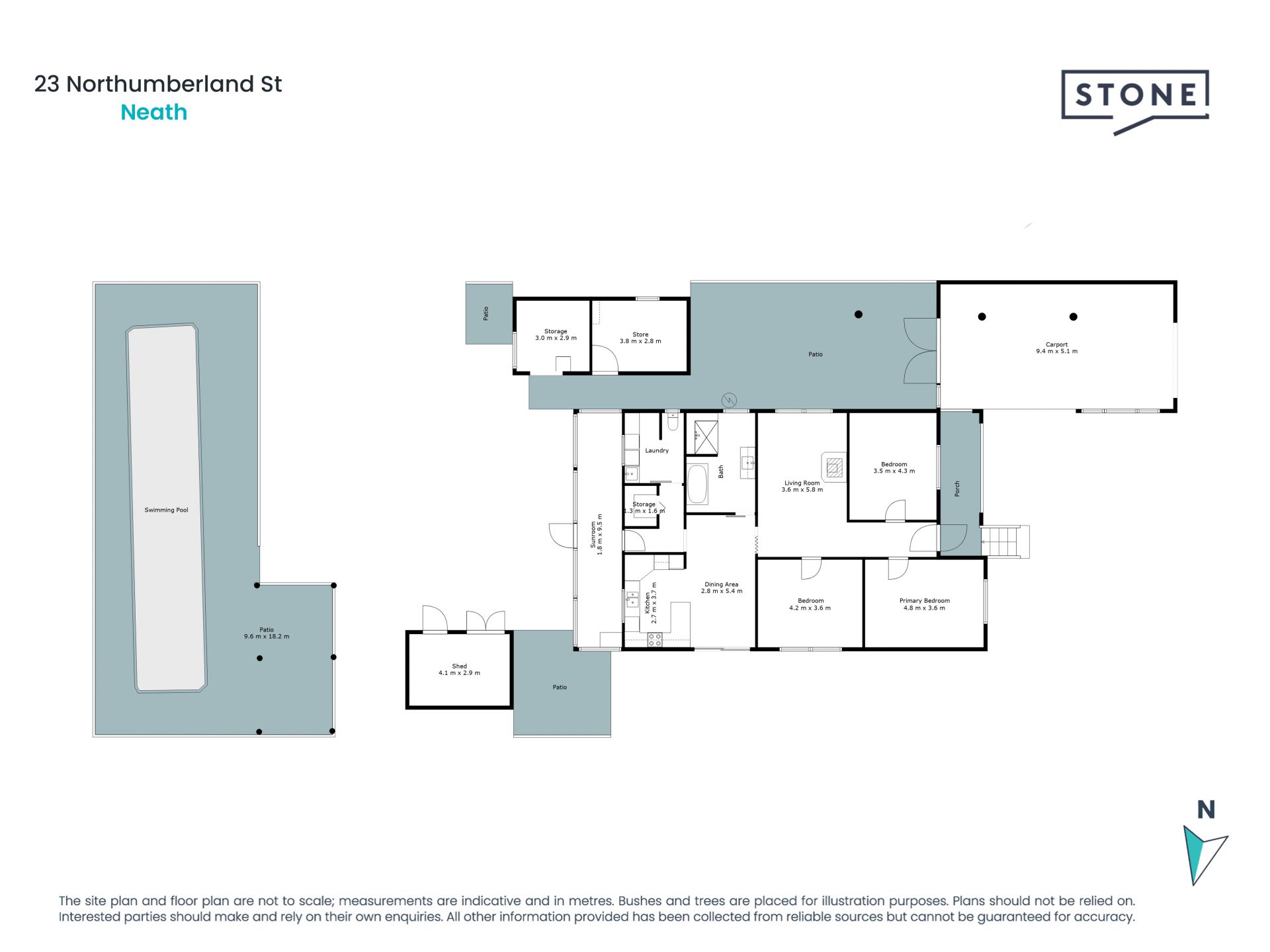 Peaceful updated home with leafy outlook and lap pool
