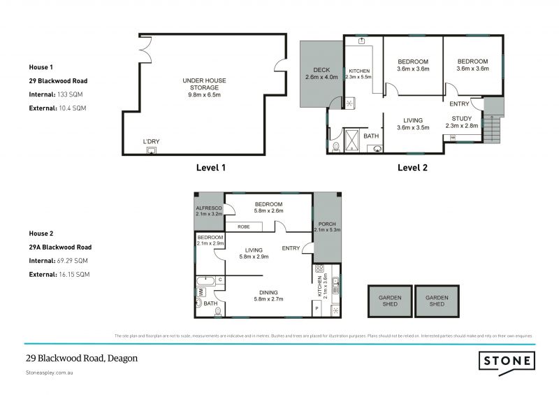 Two separate homes on one title close to water and transport.